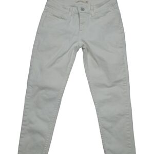 Levi 535 Super Skinny White Raw Hem Jeans Size 27